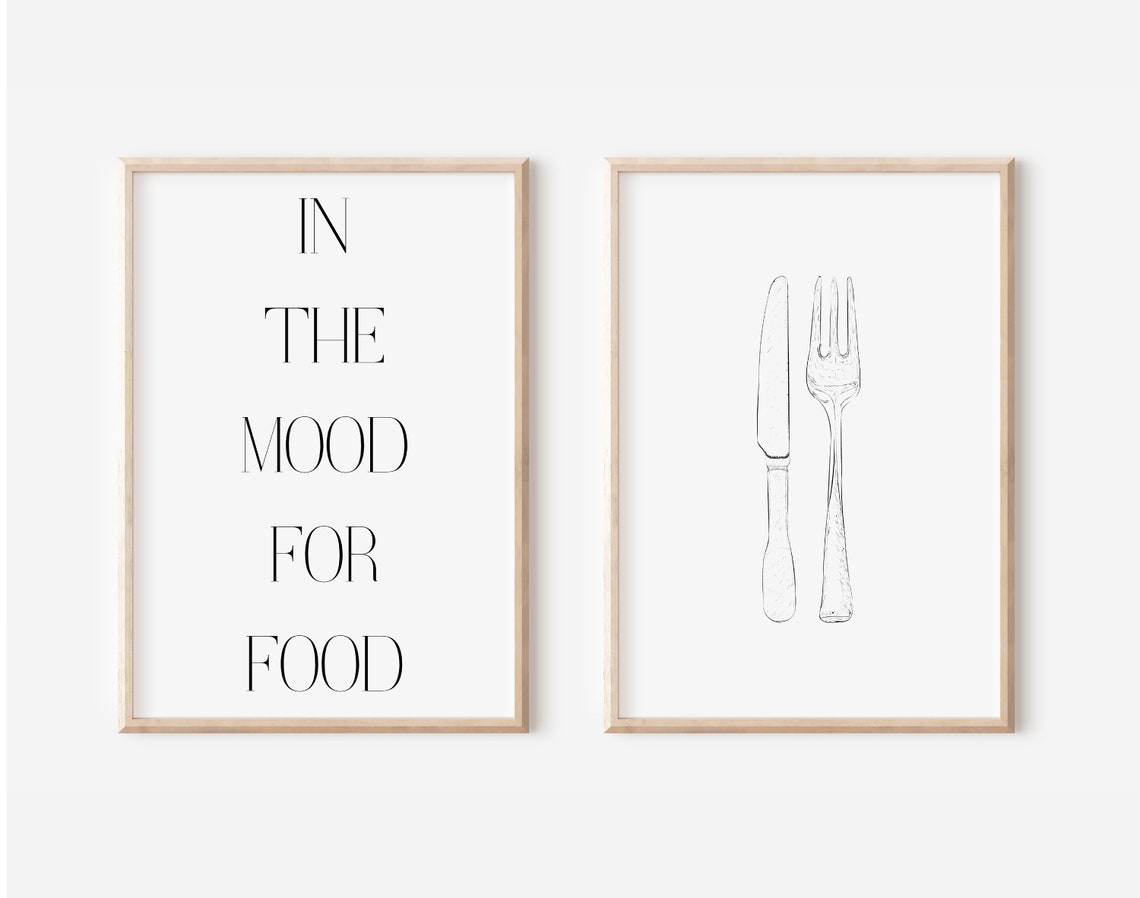 Fork and Knife Sketch Line Drawing Minimalist Kitchen Poster - Image 5