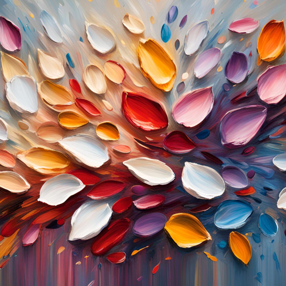 Colorful Floral Oil Painting, Boho Wall Art Print - Image 3