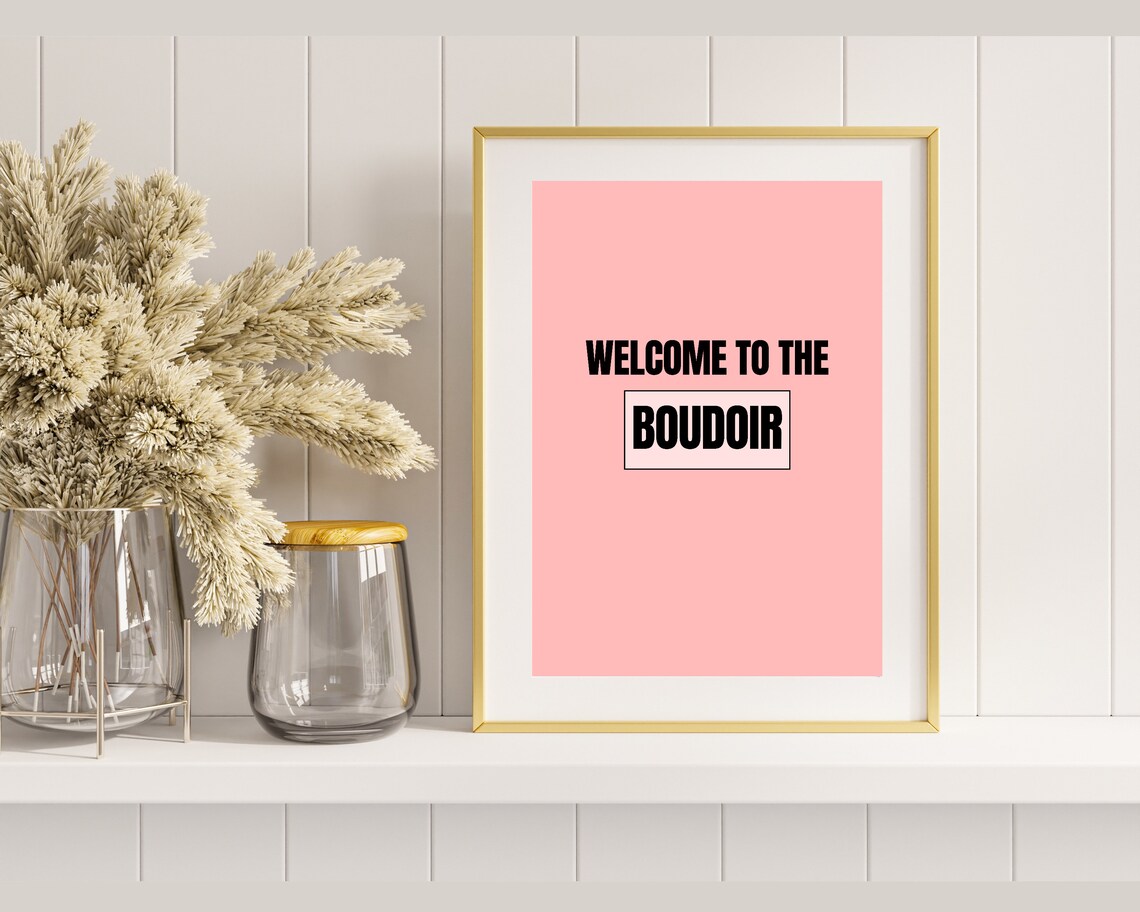 Welcome To The Boudoir Bedroom Print Quote Print Boho Decor Boho Quotes Boho Wall Art Pink Bedroom Print Typography Quote Wall Art - Image 3