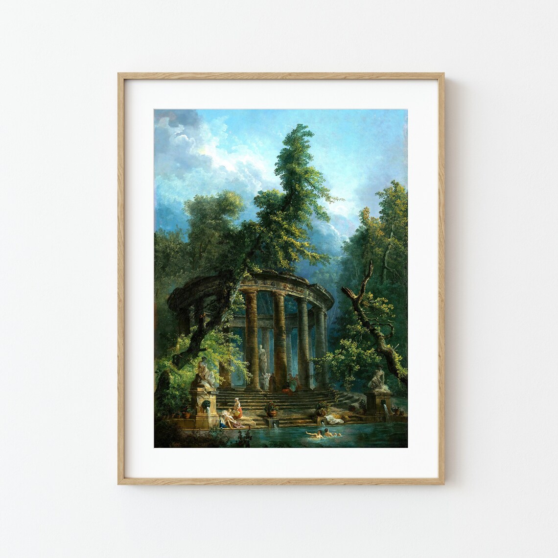 The Bathing Pool by Hubert Robert, Classic Art Print - Image 2