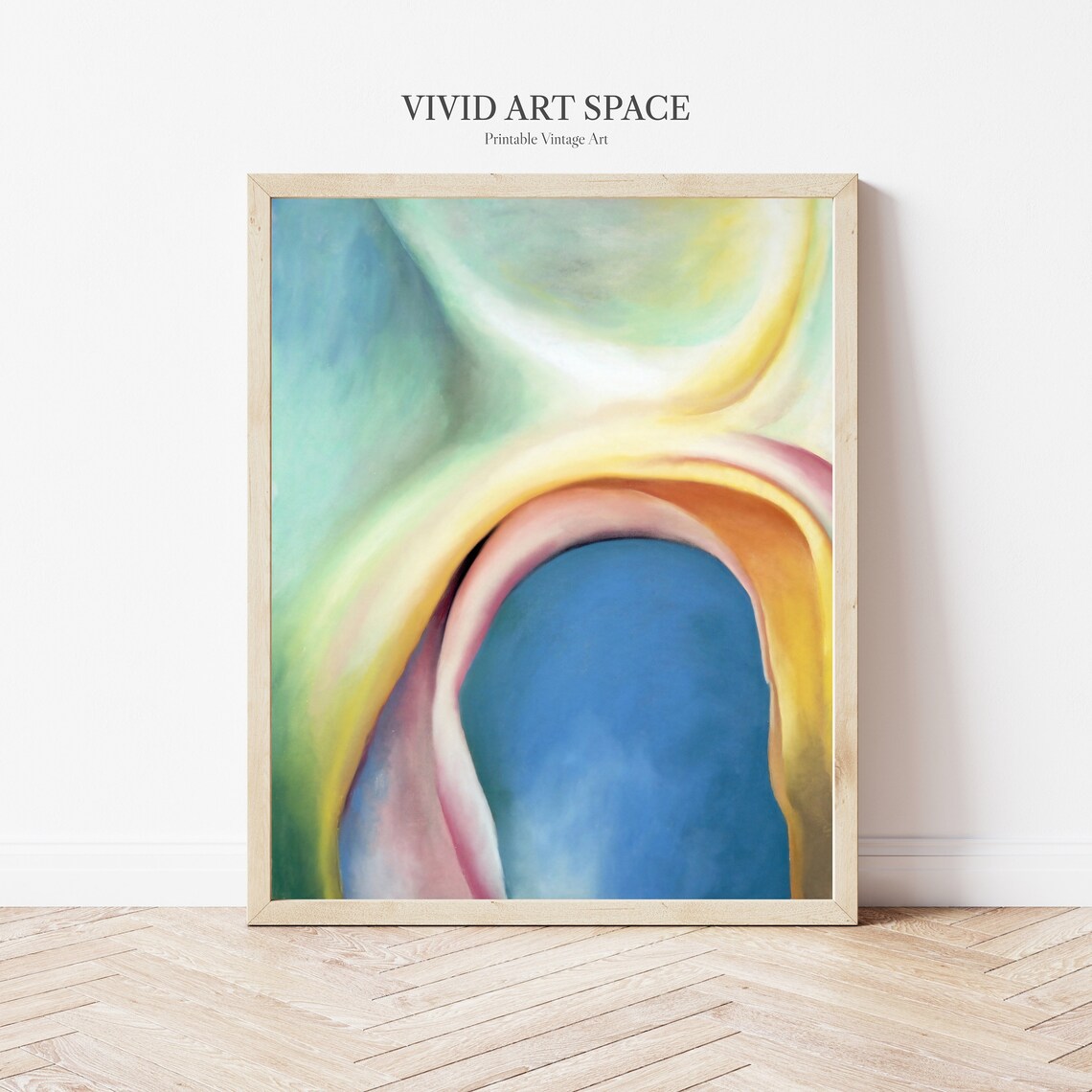 Georgia Okeeffe Over Blue Minimalist Abstract Print - Image 2