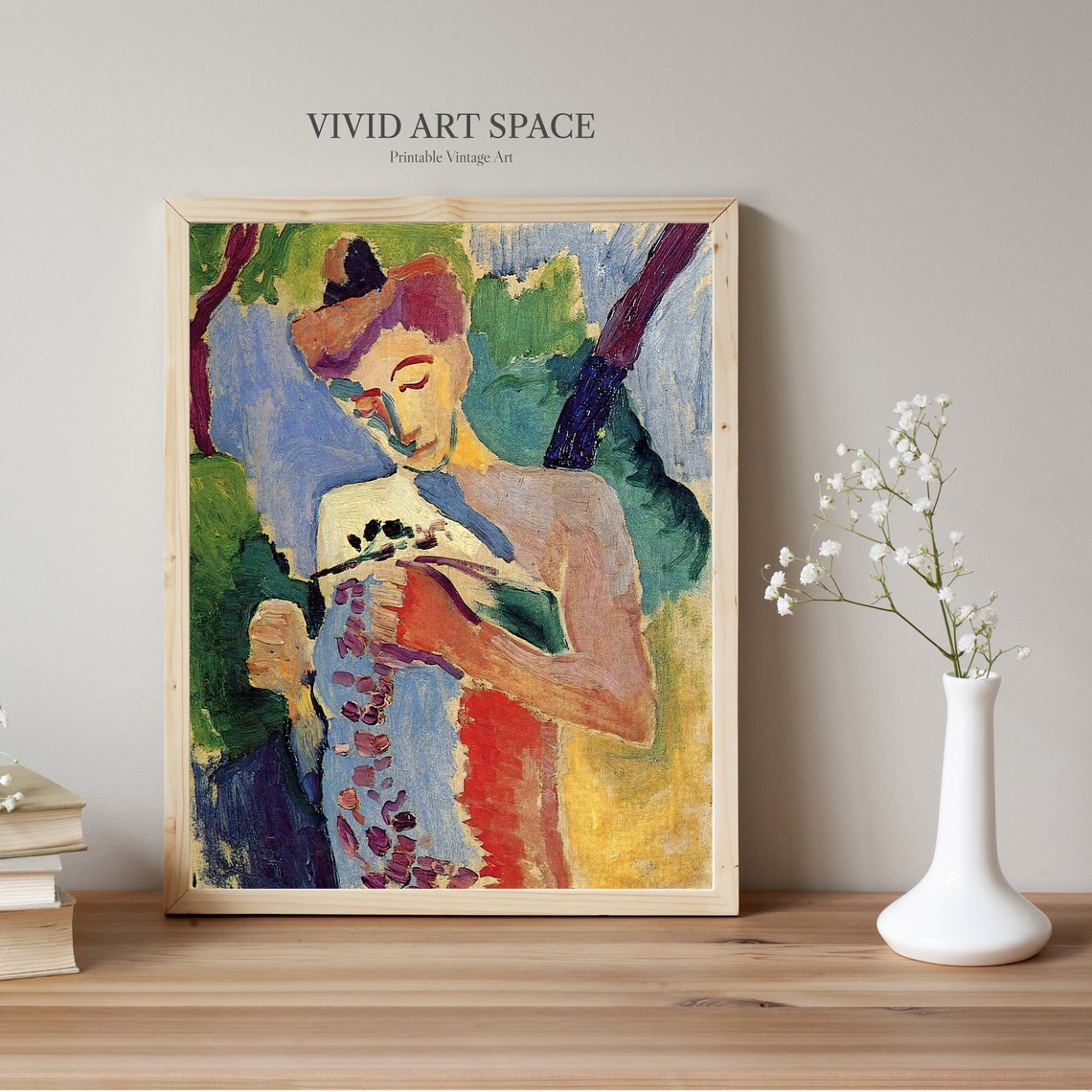 Henri Matisse Branch Of Flowers Fauvism Woman Portrait Painting Modern Floral Art Print Printable Wall Art - Image 2