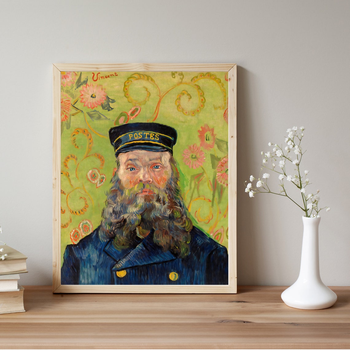 Van Gogh Postman Joseph Roulin Bearded Portrait Painting Poster - Image 2