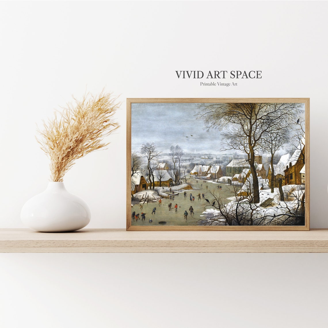 Bruegel Winter Landscape Ice Skaters Snowy Dutch Village Poster - Image 3