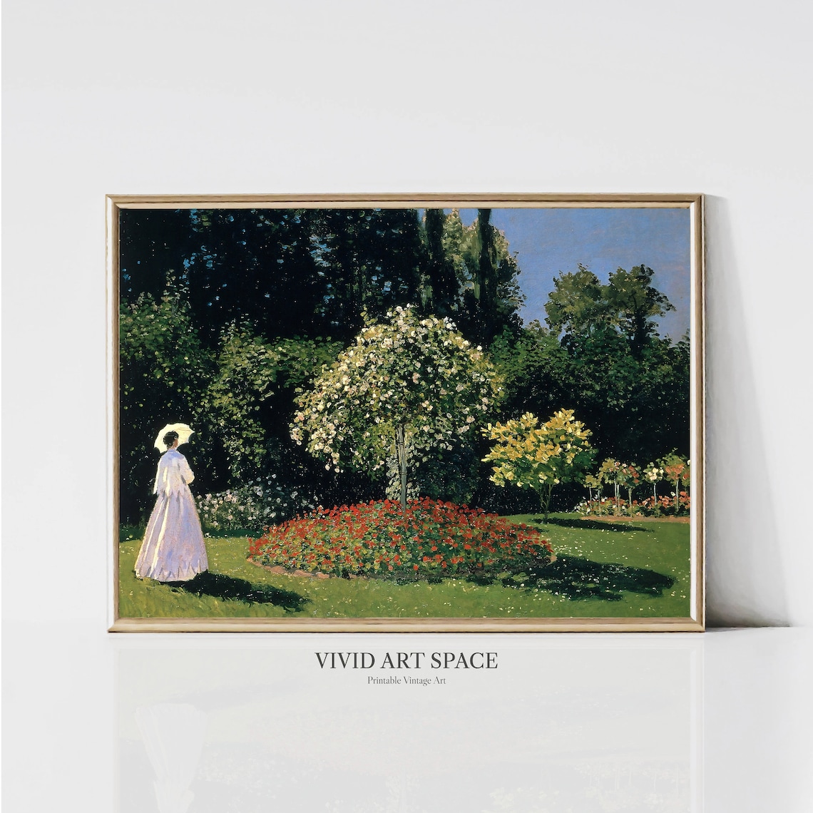 Claude Monet Woman in the Garden Parasol Flower Beds Art Poster