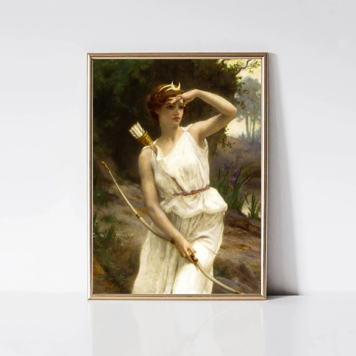 Diana the Huntress Vintage Woman Portrait Art Print