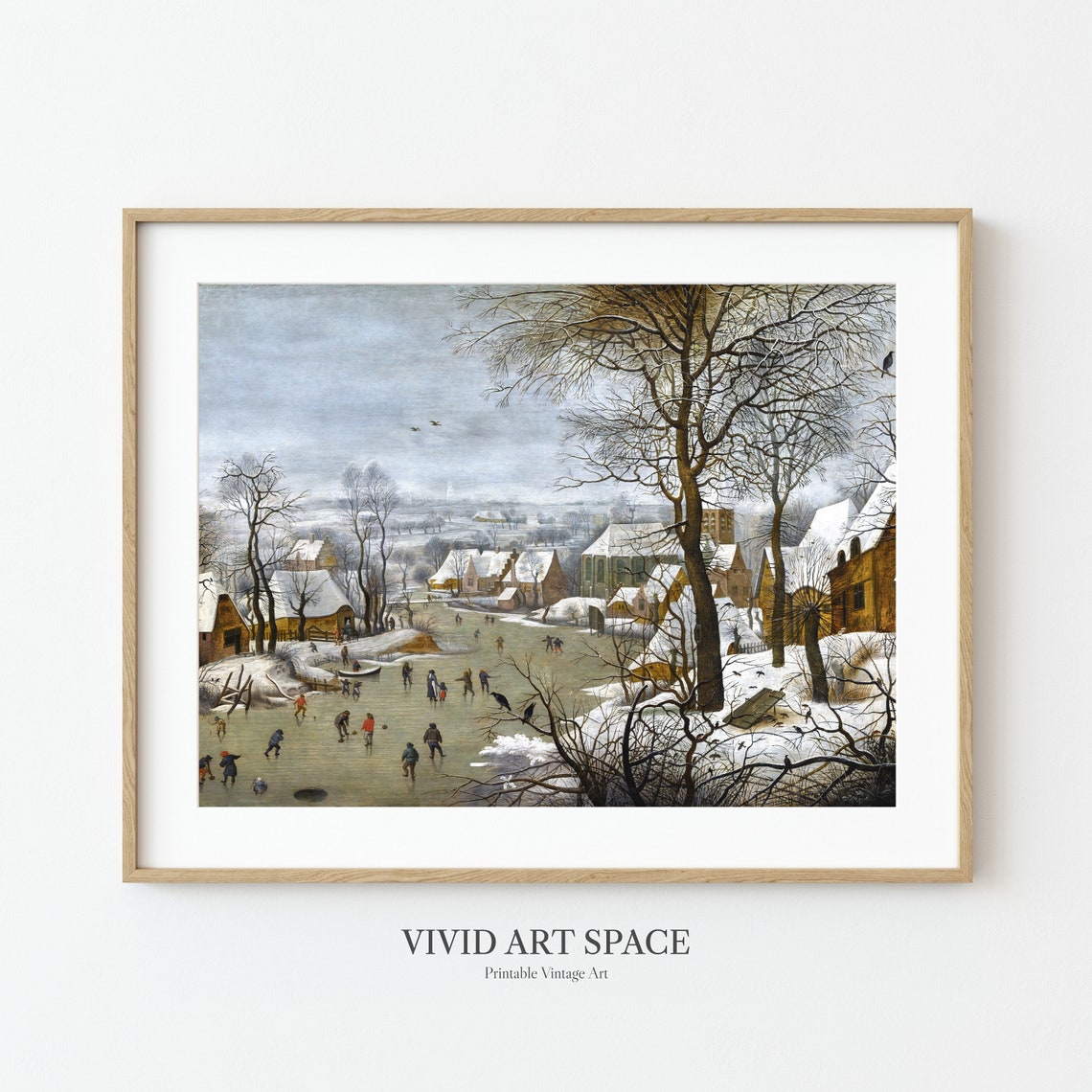 Bruegel Winter Landscape Ice Skaters Snowy Dutch Village Poster - Image 2