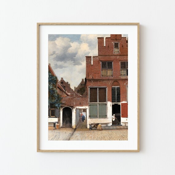 Little Street In Delft By Johannes Vermeer Dutch Baroque Painting Vintage Cityscape Print City Printable Wall Art