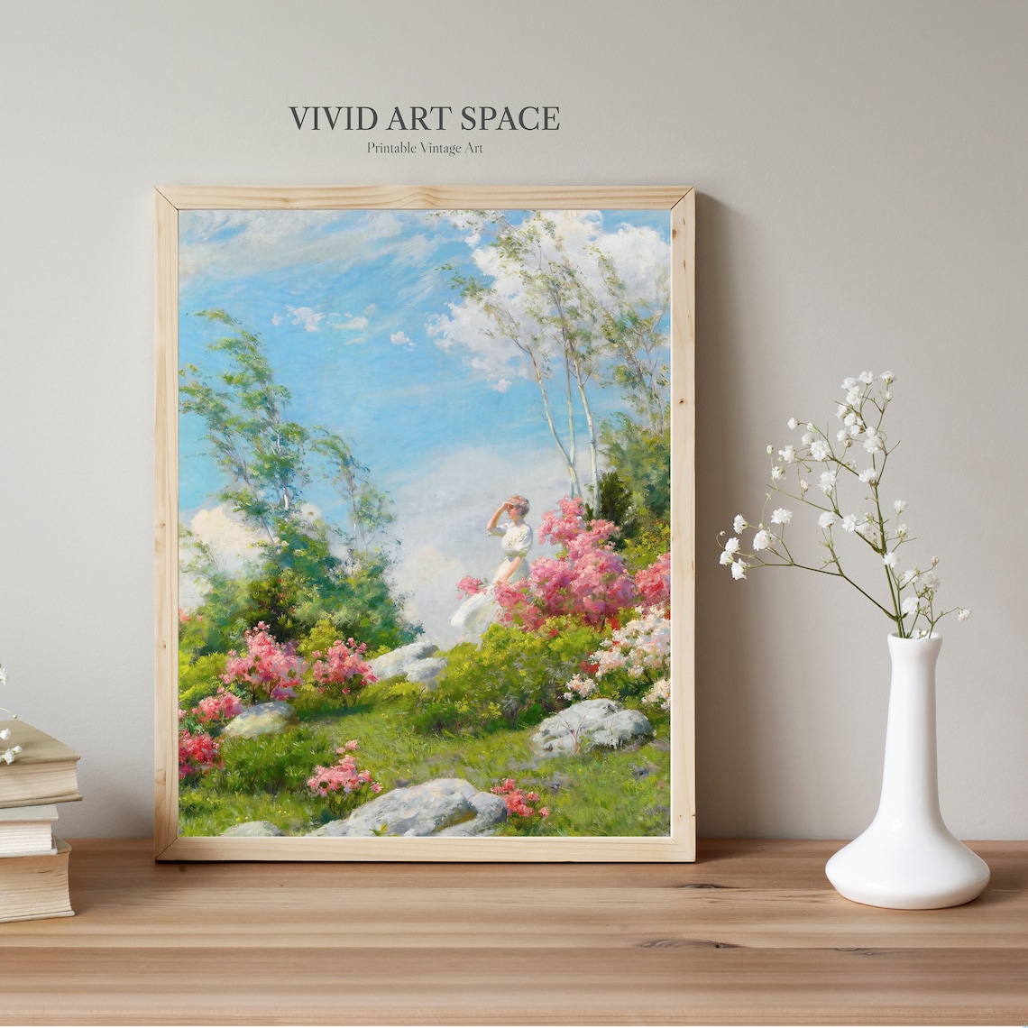 May Morning Vintage Landscape Art Print, Victorian Garden - Image 2