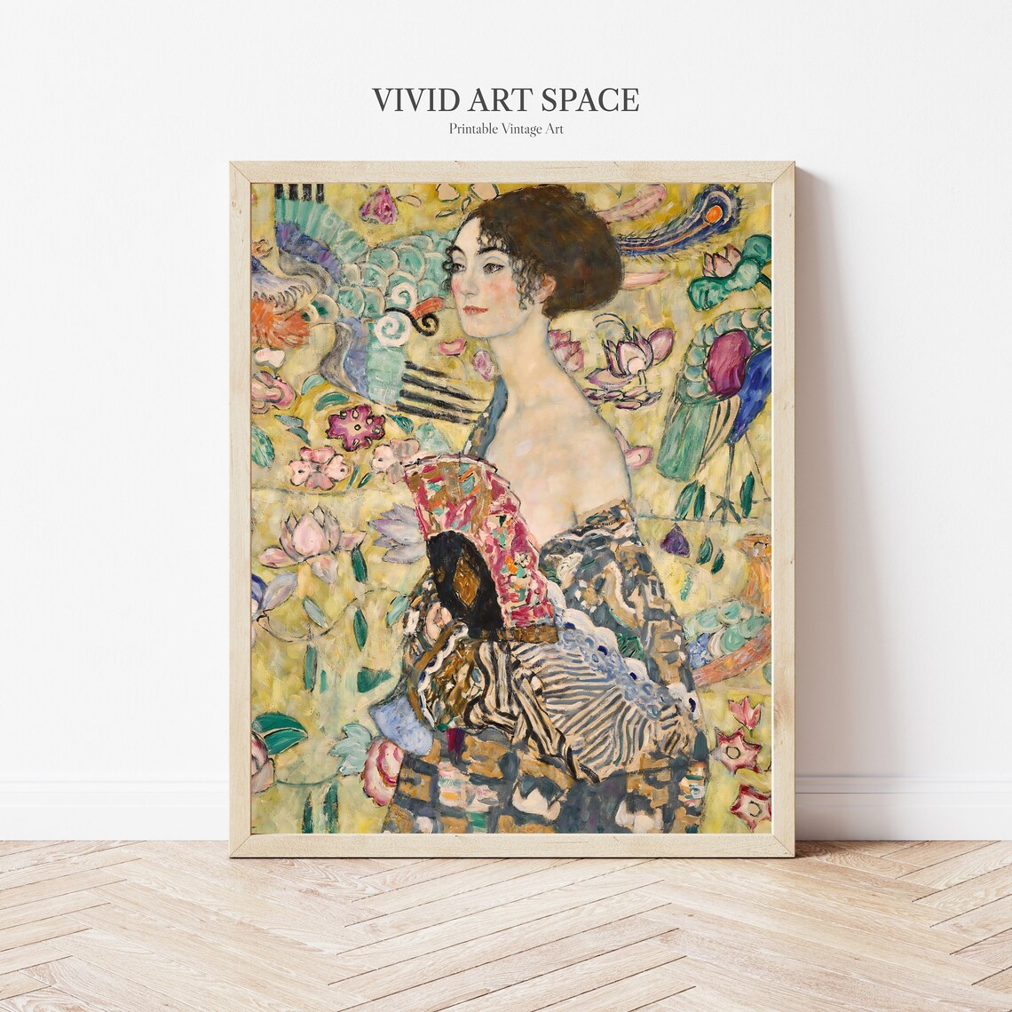 Gustav Klimt Lady With Fan Art Nouveau Art Print - Image 2