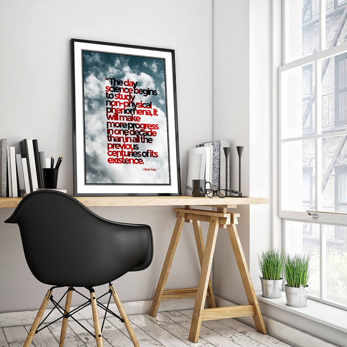 Nikola Tesla Quote Art Print, Home Wall Decor - Image 3
