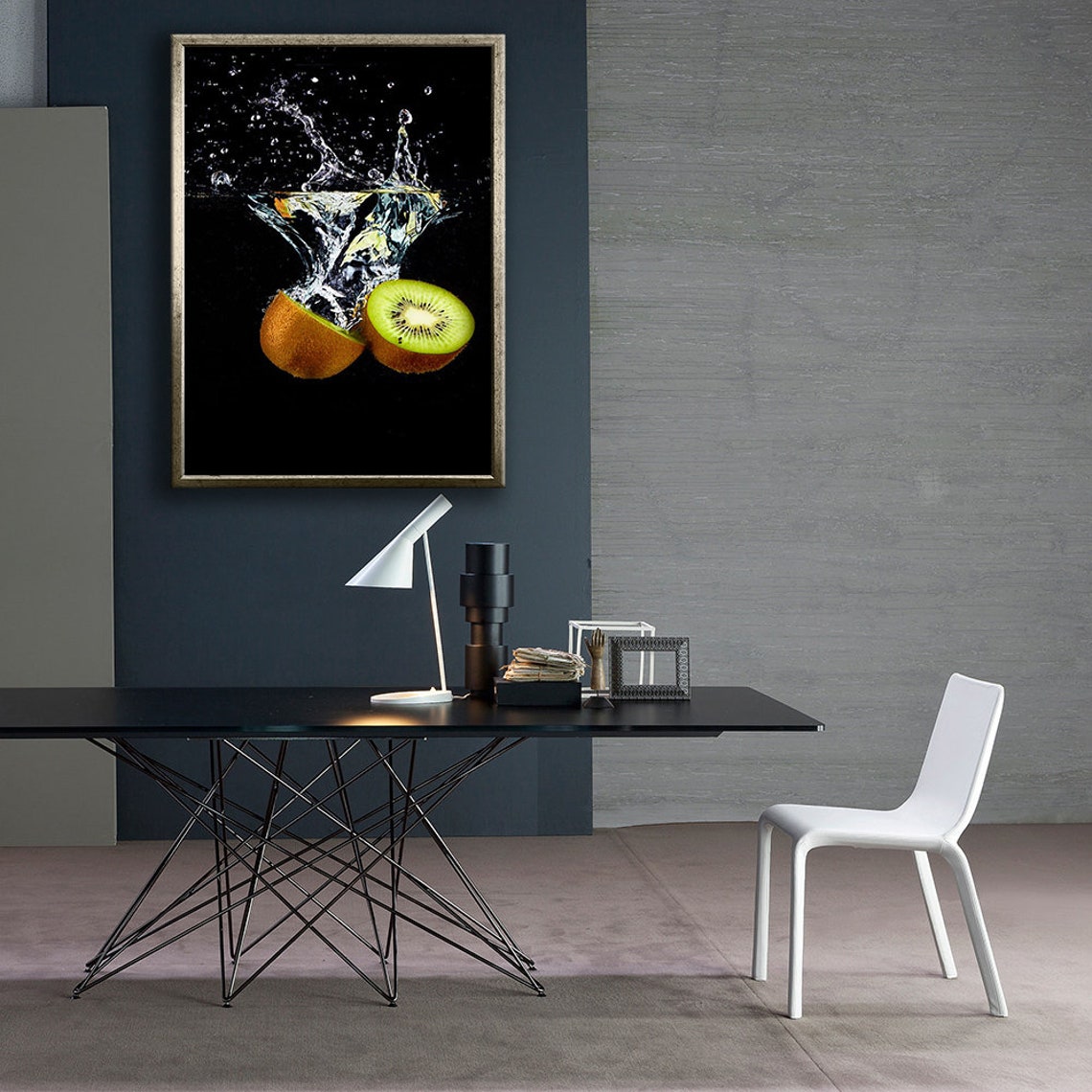 Kiwi Slices Splashing Water Black Background Fruit Photography Poster - Image 4