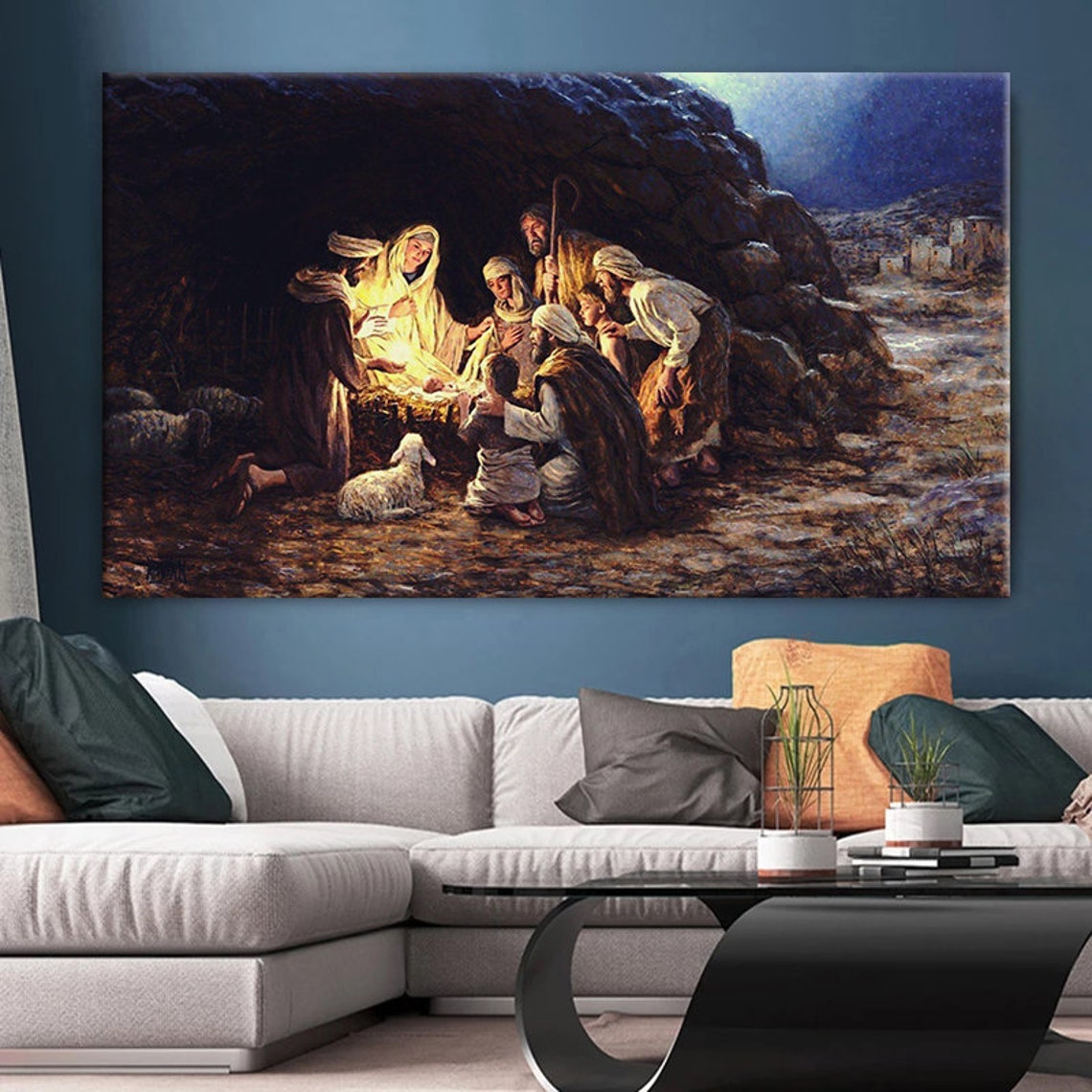 Nativity Scene Birth Of Jesus Holy Family Manger Religious Art Poster - Image 2