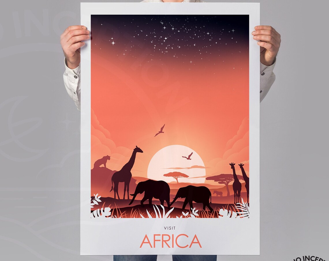 Visit Africa Travel Poster, Safari Artwork - Image 3