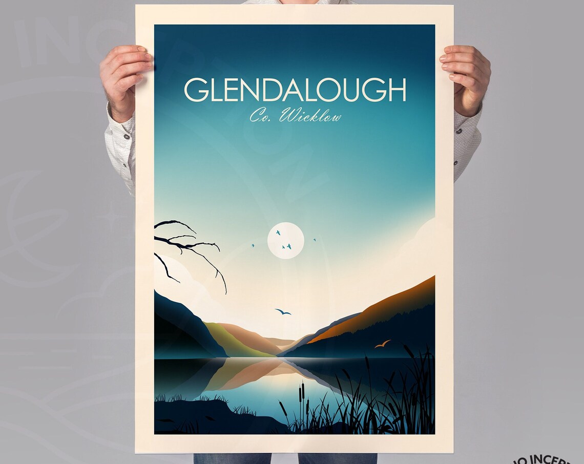 Glendalough County Wicklow Travel Poster, Art Print - Image 2