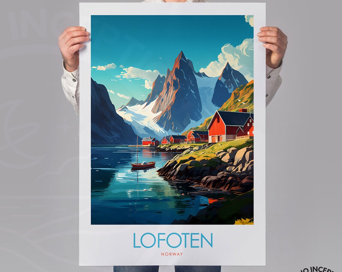 Lofoten Islands Minimal Travel Print, Norway Poster - Image 2