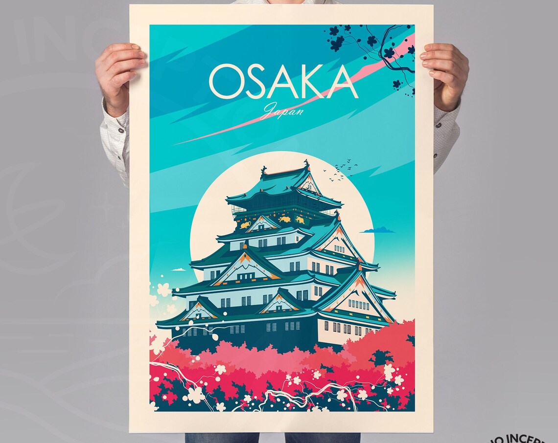 Osaka Japan Travel Poster, Wedding Gift Art Print - Image 2