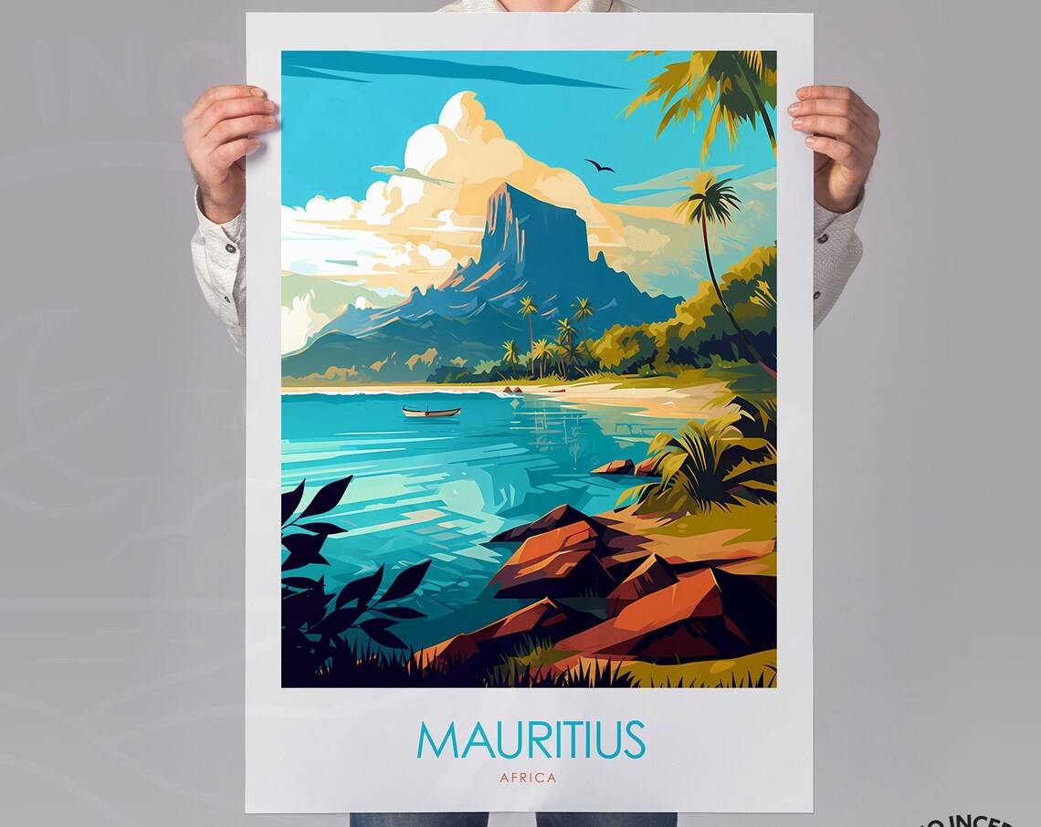 Mauritius Africa Minimal Style Art Print - Image 2