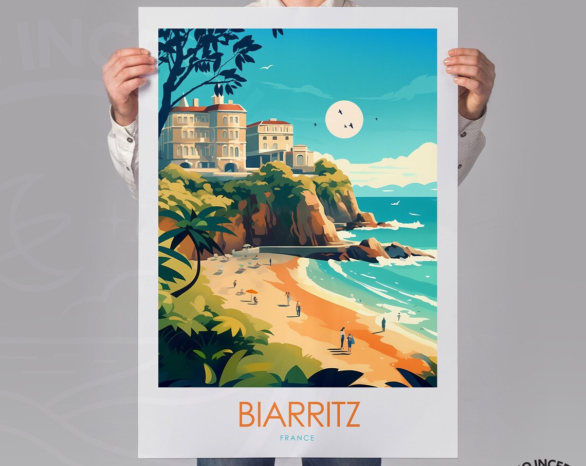 Biarritz France Travel Poster, Home Decor Print - Image 2