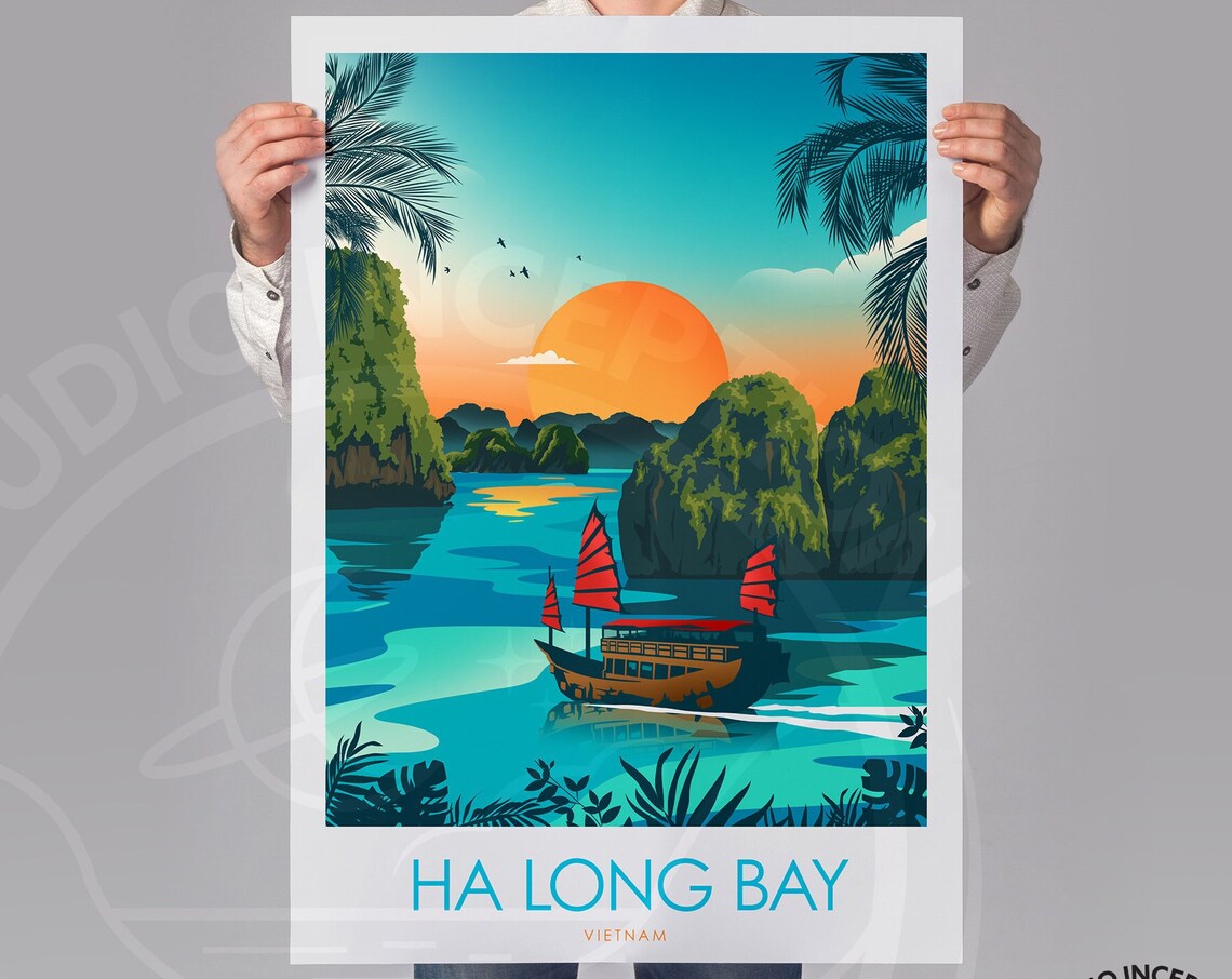 Ha Long Bay Travel Poster, Vietnam - Image 2