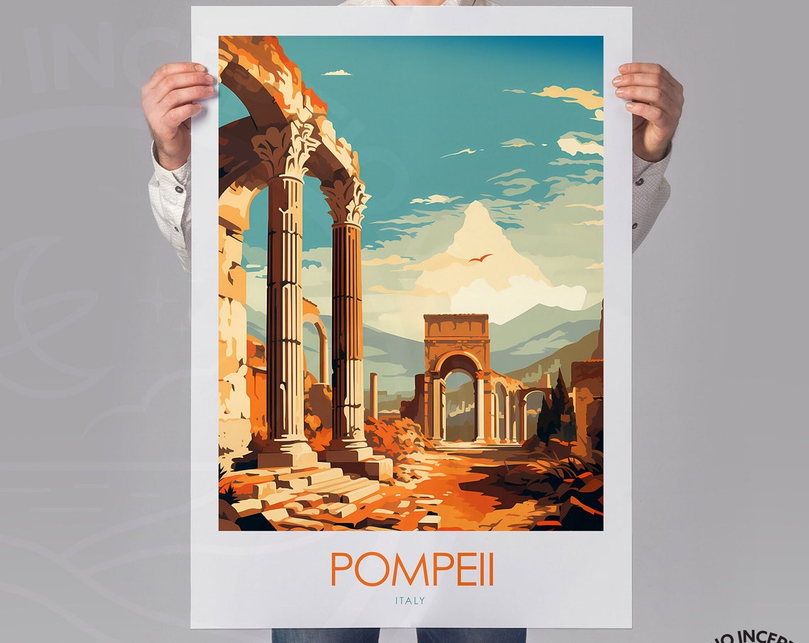 Pompeii Italy Ancient Roman Ruins Columns Arches History Poster - Image 2