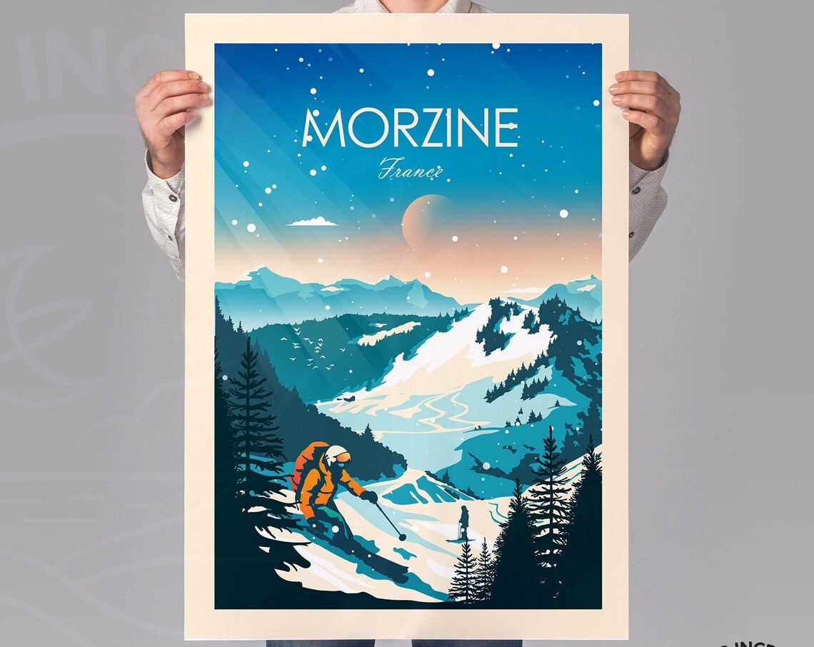 Ski Morzine France Ski Resorts Travel Poster - Image 3