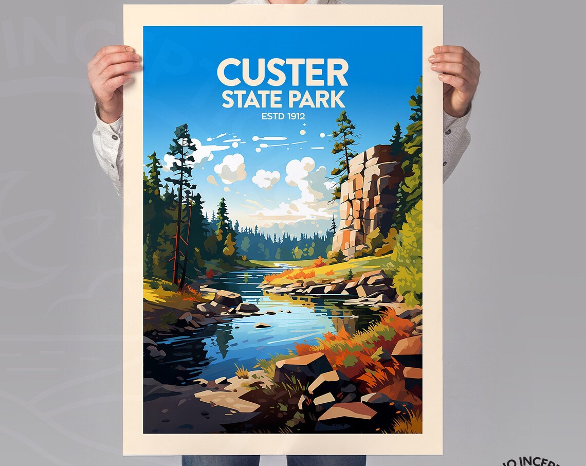 Custer State Park Travel Poster, Black Hills Art Print - Image 2