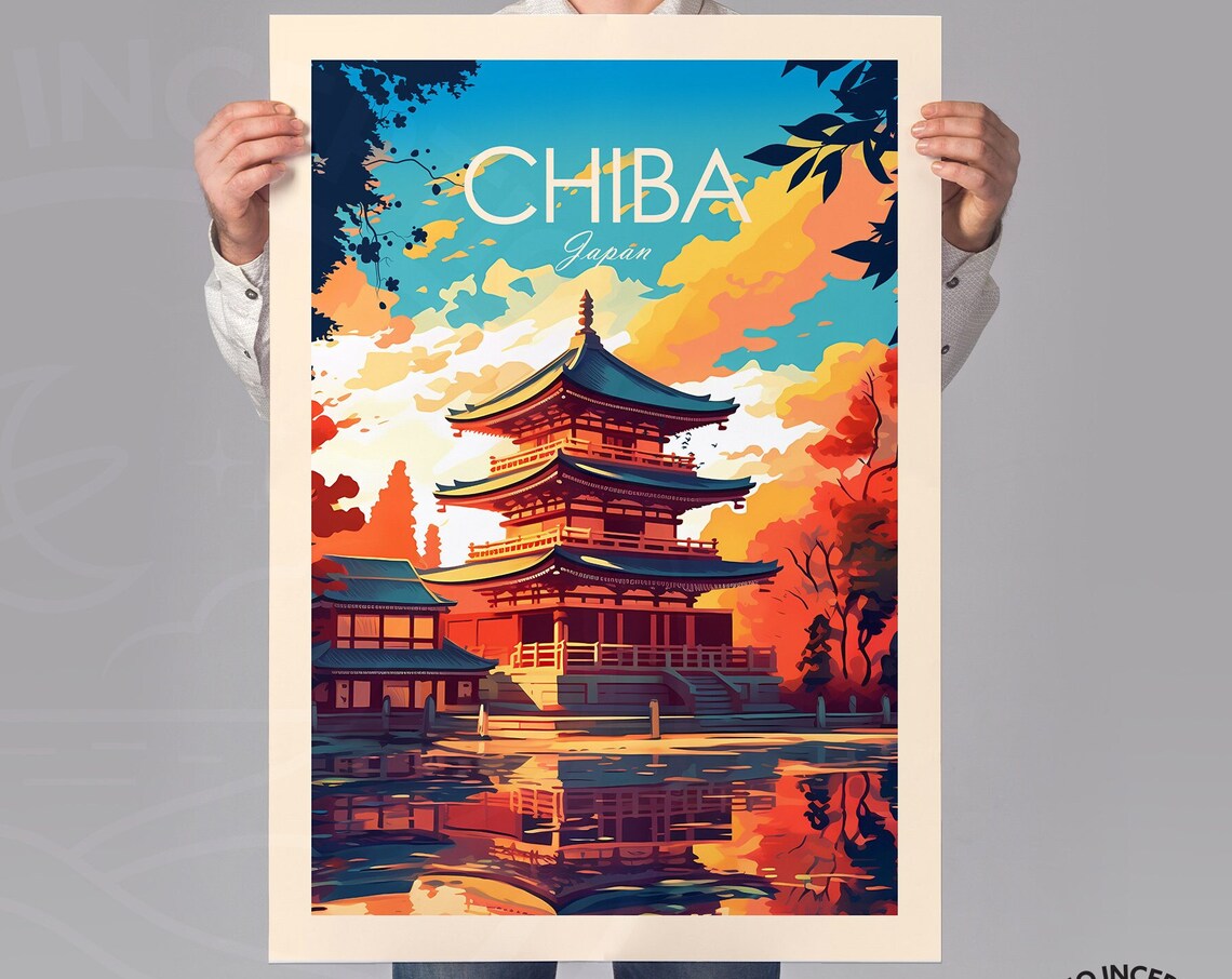 Chiba Japan Travel Poster, Traditional Style Art Print - Image 3