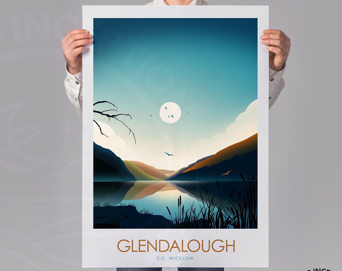 Glendalough Wicklow Ireland Travel Poster, Ireland - Image 3