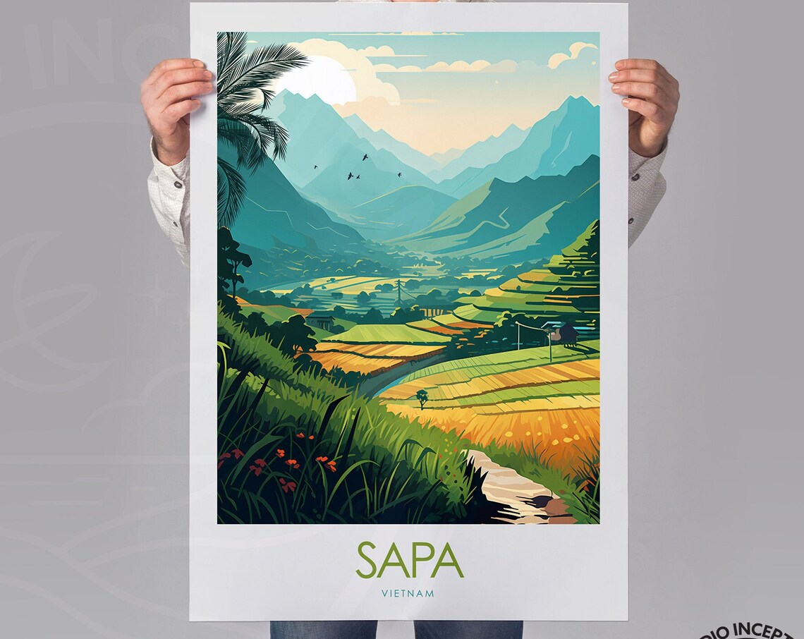 Sapa Minimal Travel Poster, Vietnam Travel Poster - Image 2