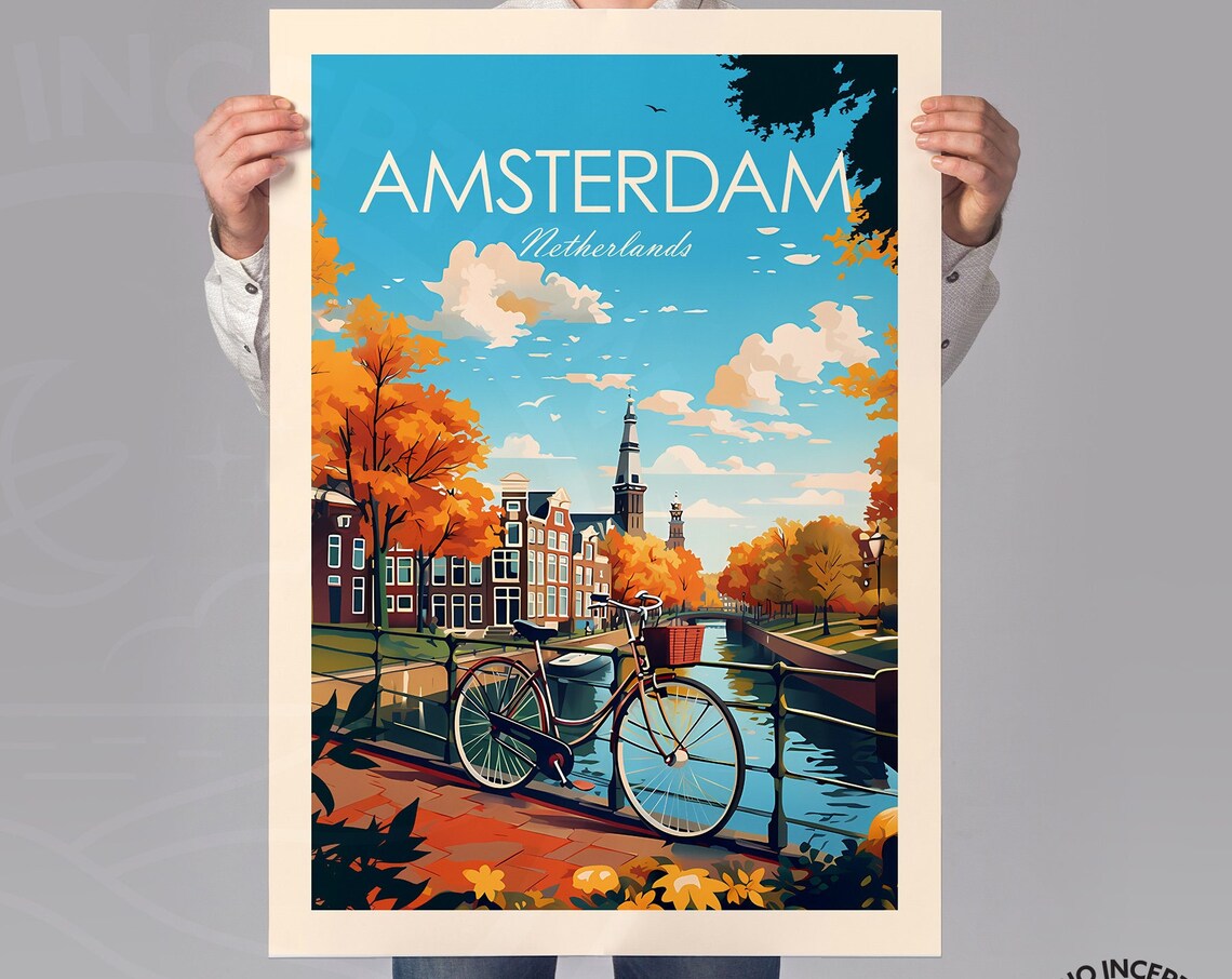 Amsterdam Travel Print Gift For City Lover Poster - Image 2