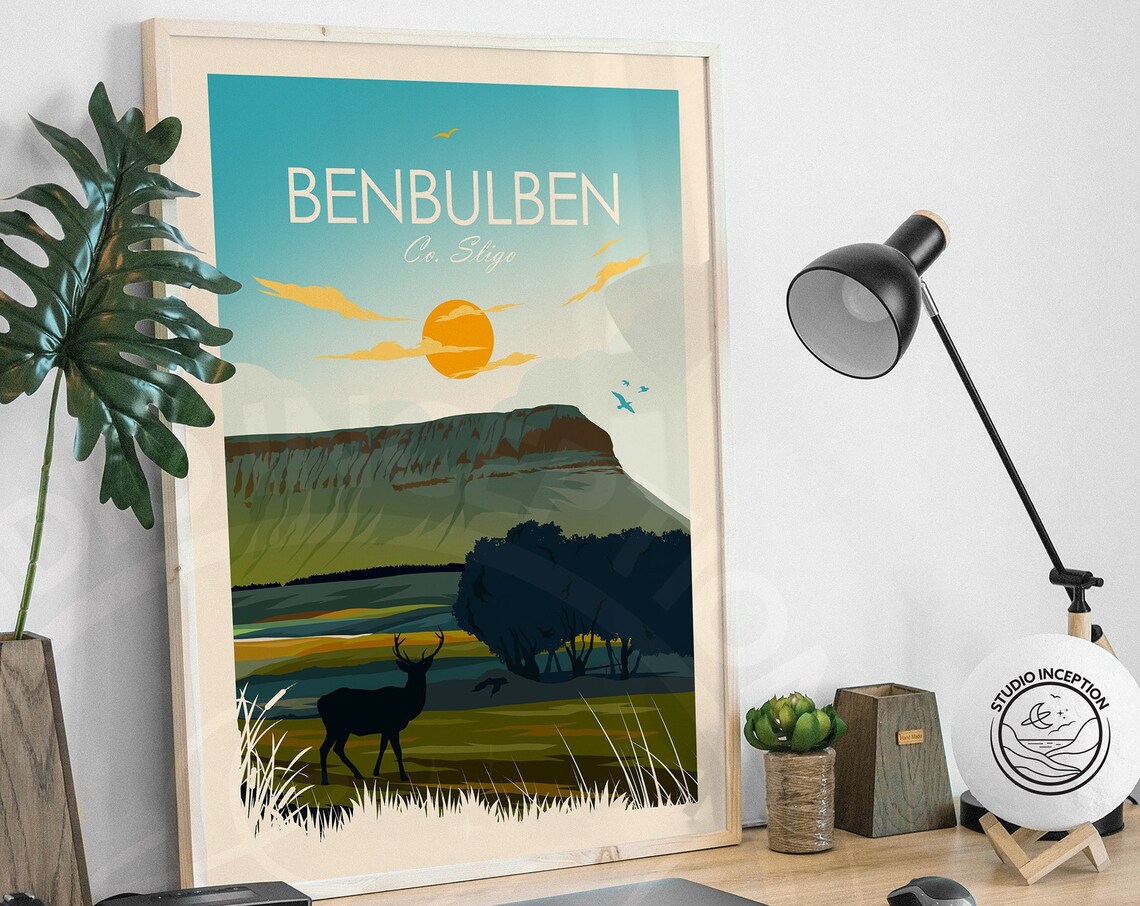 Benbulben Travel Poster, Co. Sligo Irish Art - Image 3