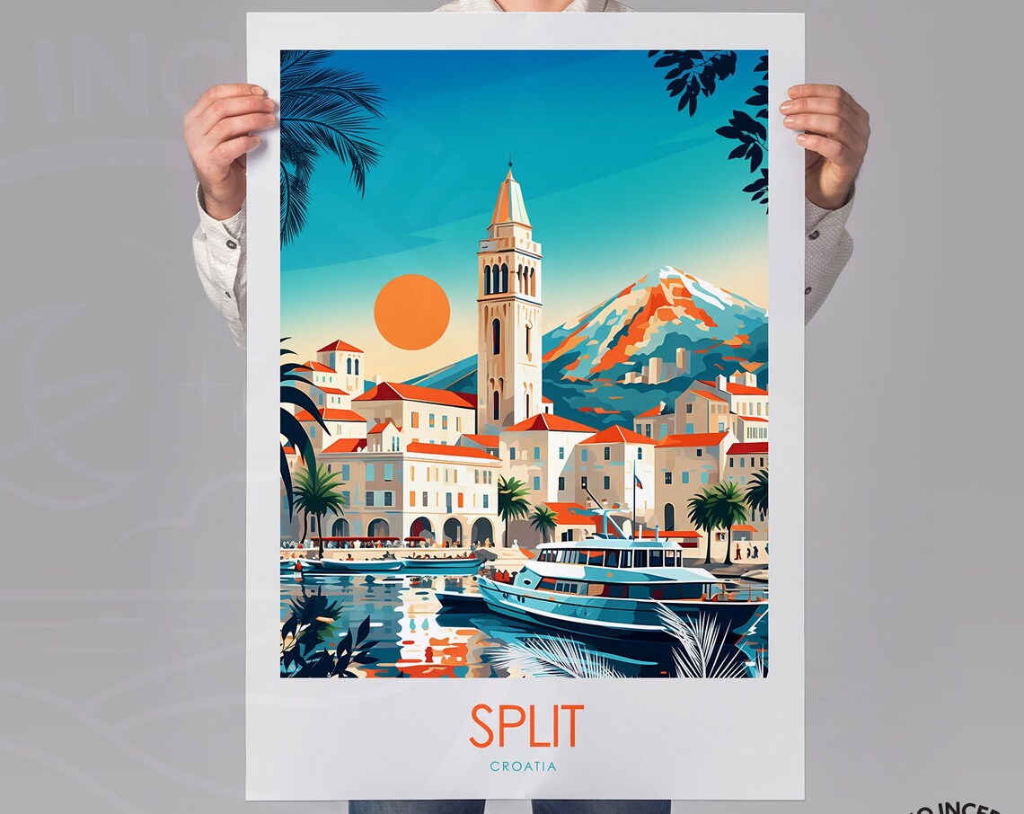 Croatia Split Travel Poster, Europe Wall Art Print - Image 2