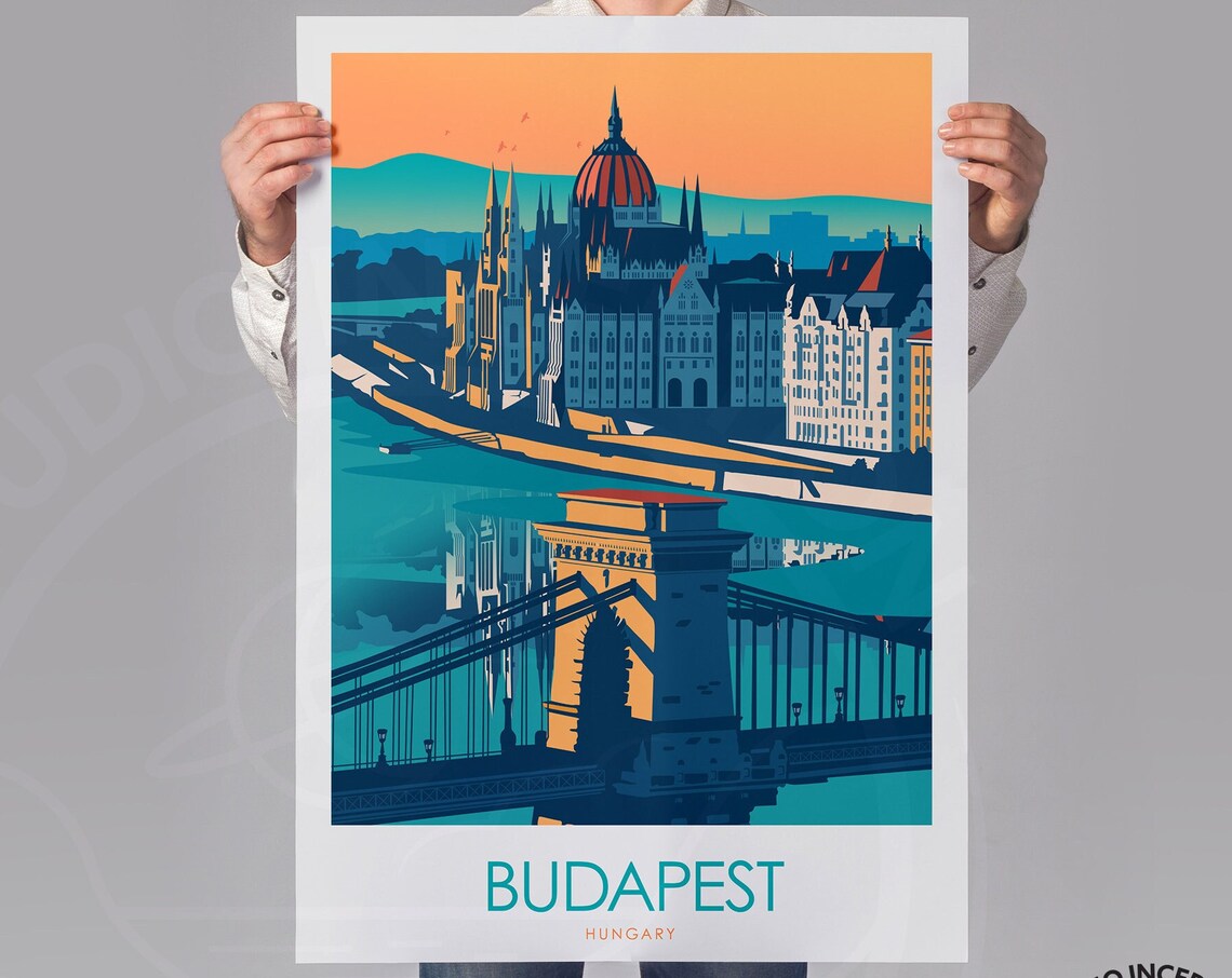 Budapest Travel Poster, Hungary City Print - Image 2