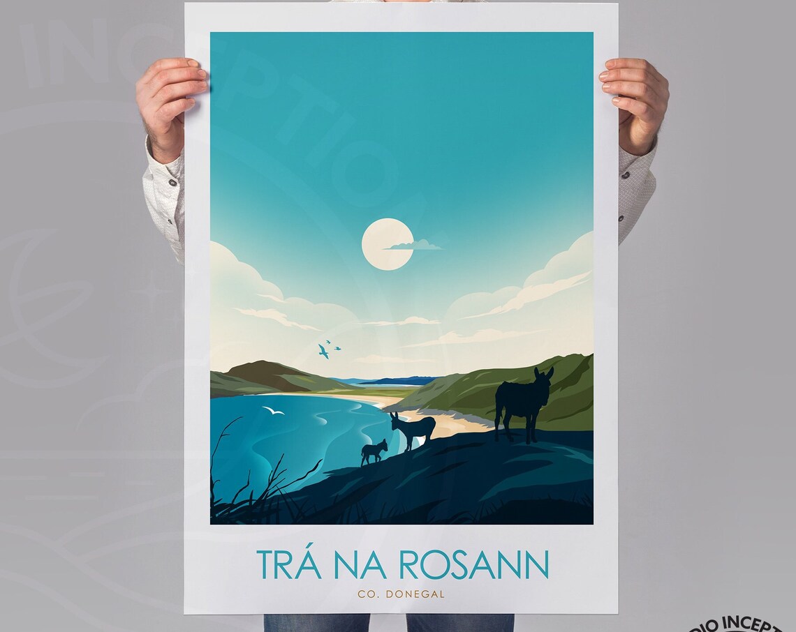 Tra Na Rossan Bay Beach, Donegal Travel Poster - Image 3