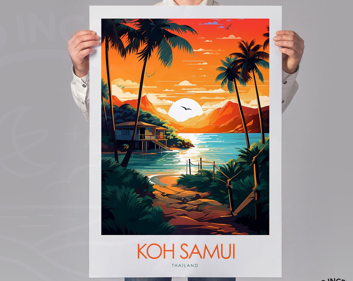 Thailand Koh Samui Travel Poster, Asia Wall Decor - Image 2