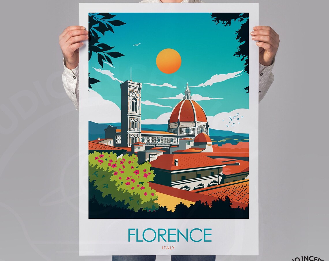 Florence Italy Travel Poster, Italy Art Print - Image 2