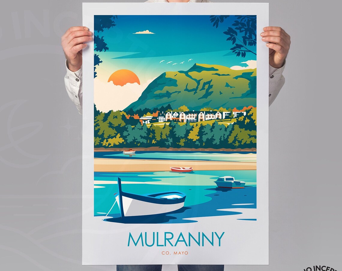 Mulranny Minimal Travel Poster, Co Mayo Ireland - Image 2