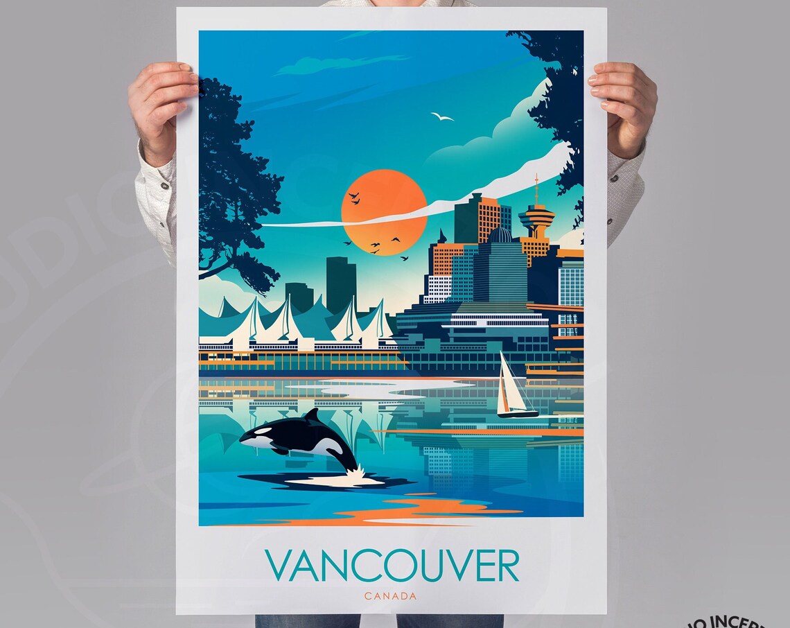 Vancouver Canada Vintage Travel Poster Art Print - Image 2
