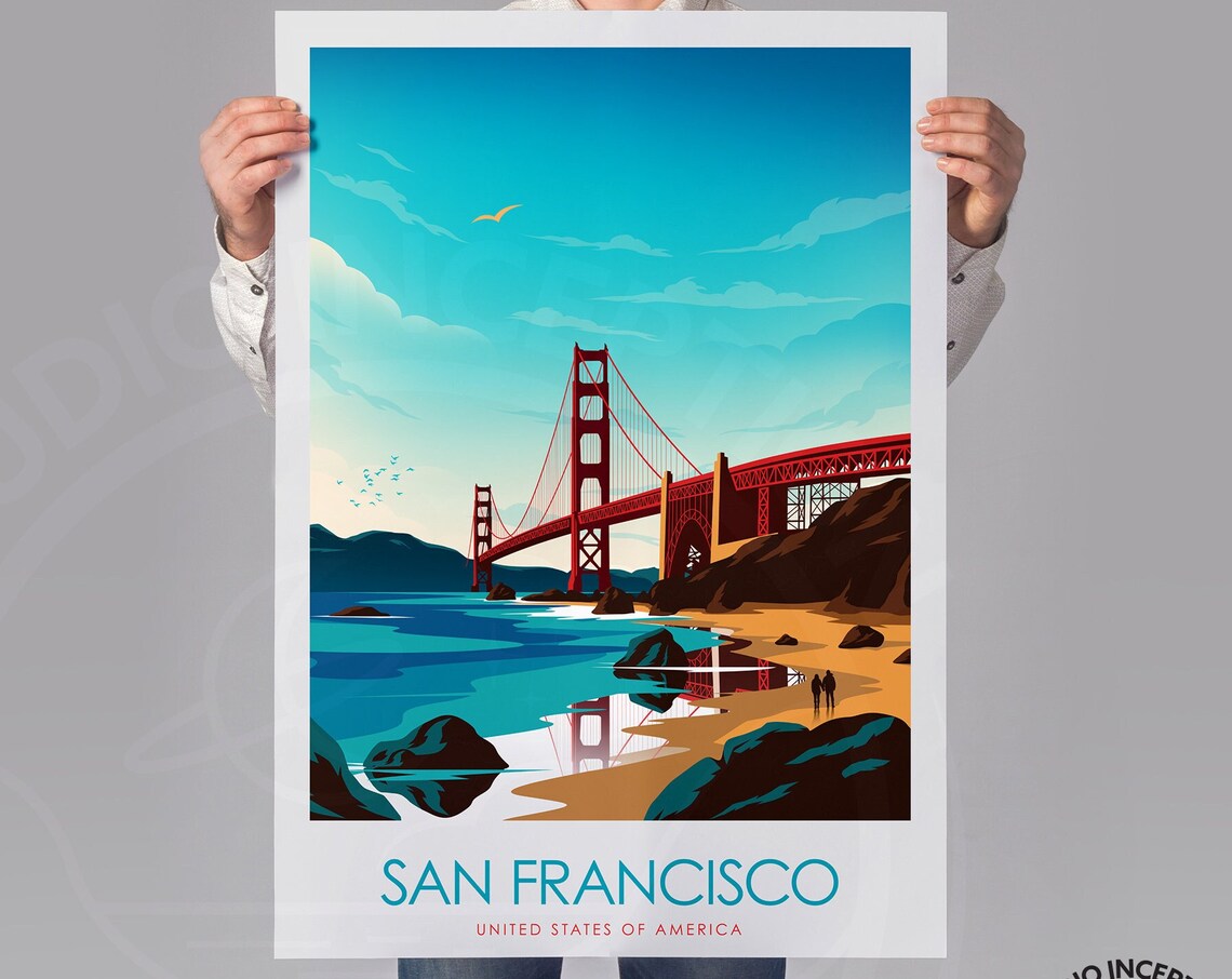 San Francisco California Travel Poster, USA - Image 2