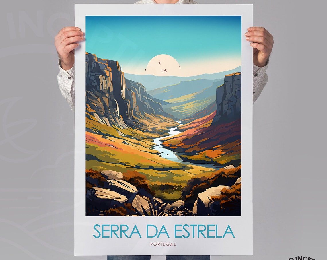 Serra Da Estrela Portugal Mountain Valley River Landscape Poster - Image 3