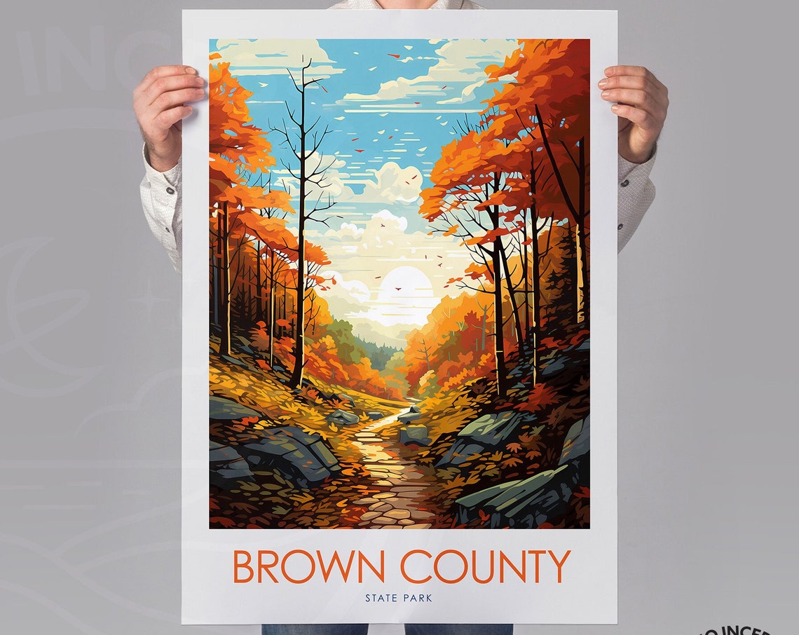 Brown County State Park Indiana Autumn Forest Trail Fall Poster - Image 2