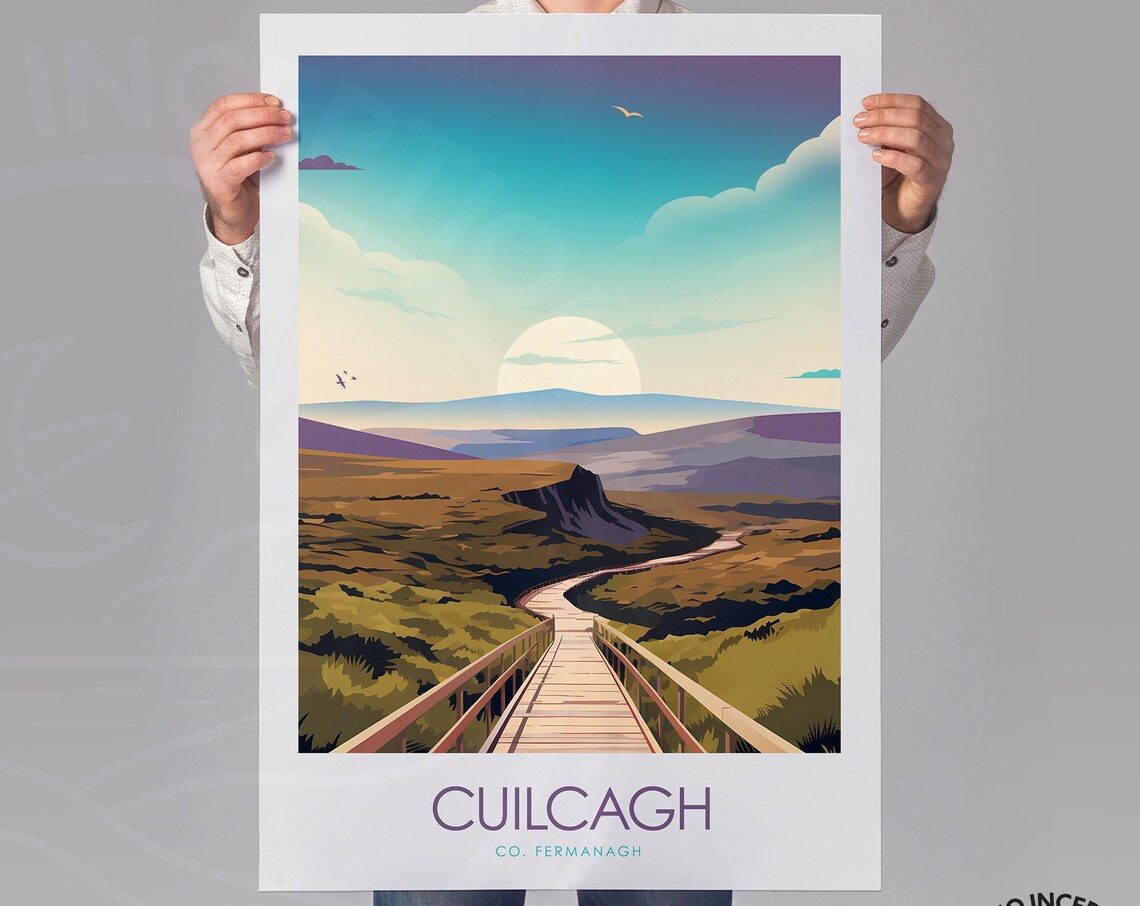 Cuilcagh Mountain Travel Poster, Northern Ireland - Image 3