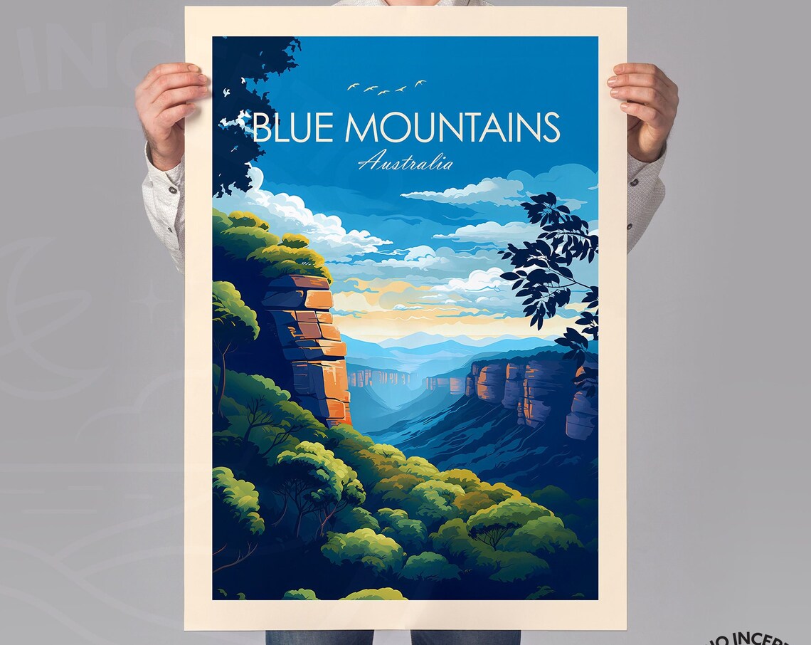 Blue Mountains Australia Travel Poster Art Print - Image 2