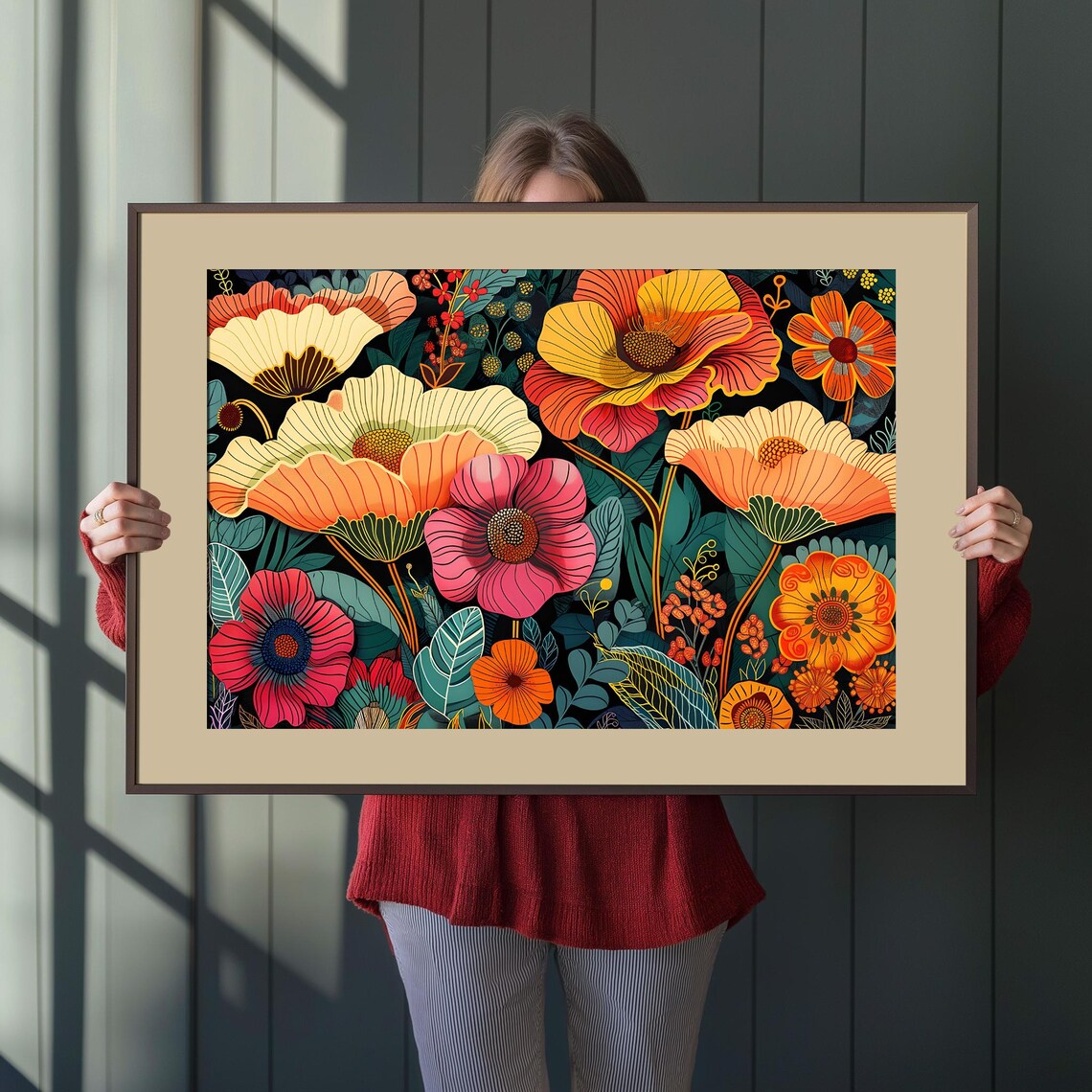 Bold Blossom Floral Art Nouveau Flower Garden Botanical Art Poster