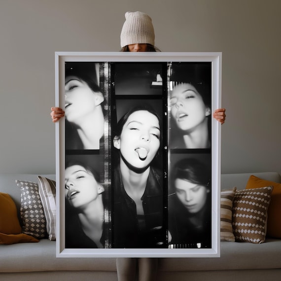 Black and White Photo Strip Portraits Disposable Camera Poster