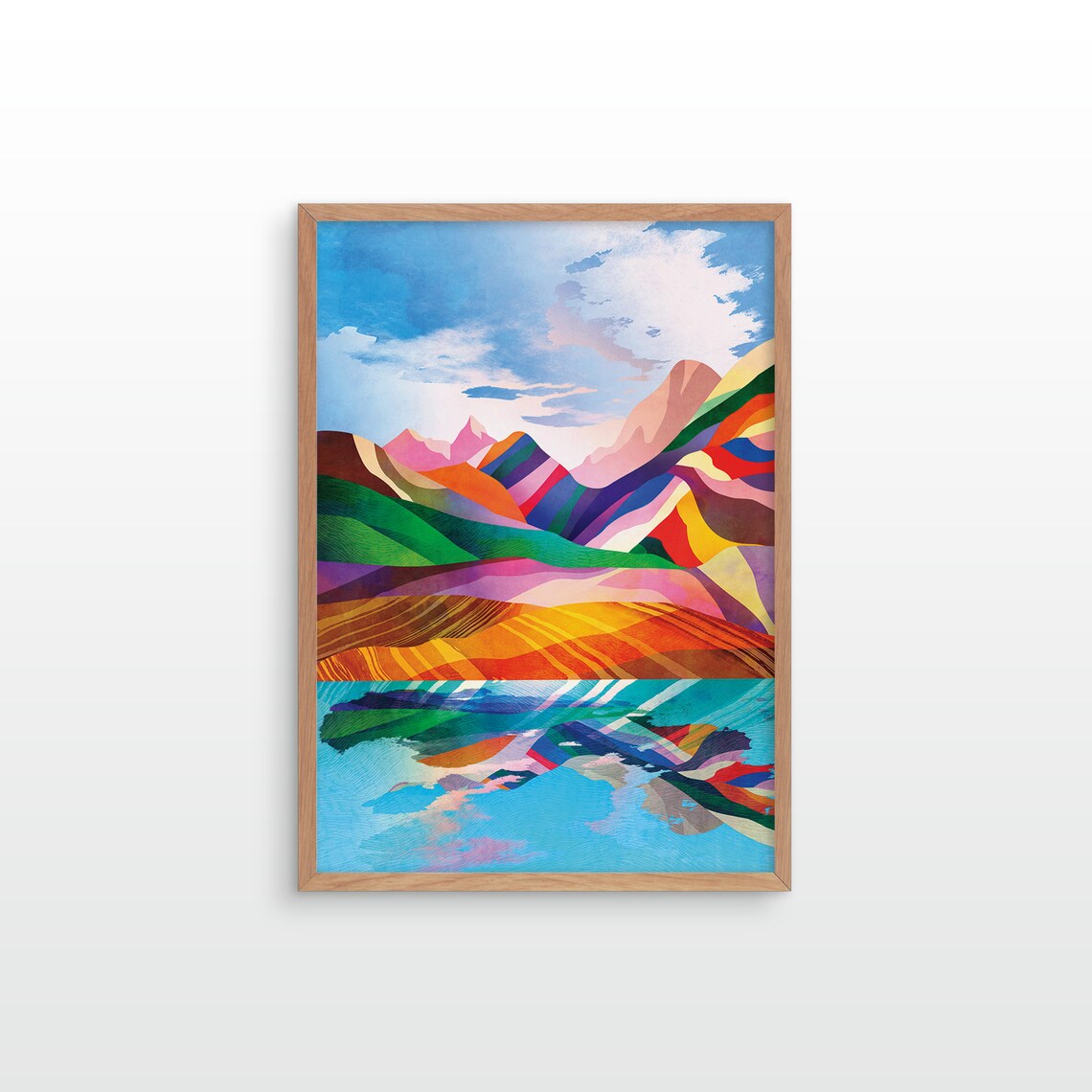 Sunny Day In The Mountains Landscape Art Print - Image 2