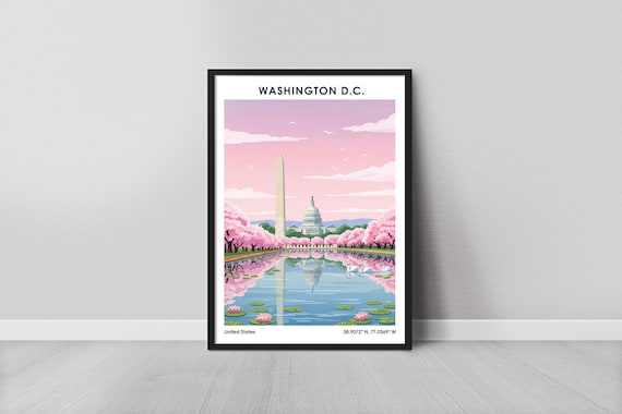 Washington DC United States Cherry Blossom Capitol Spring Poster