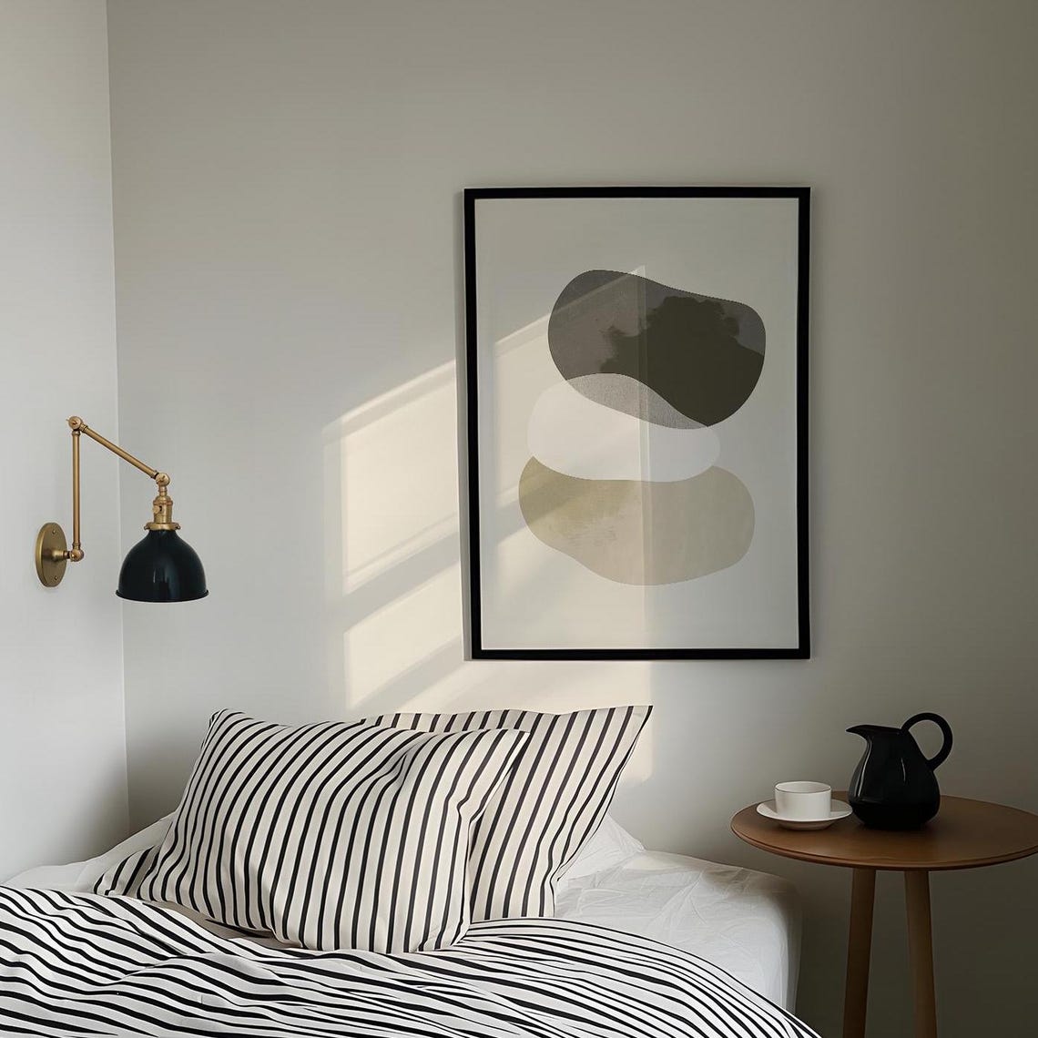 Stacked Organic Blobs Minimalist Neutral Abstract Shapes Poster