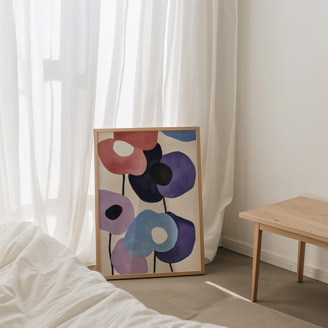 Bold Oversized Poppies Scandinavian Modern Floral Art Poster - Image 5